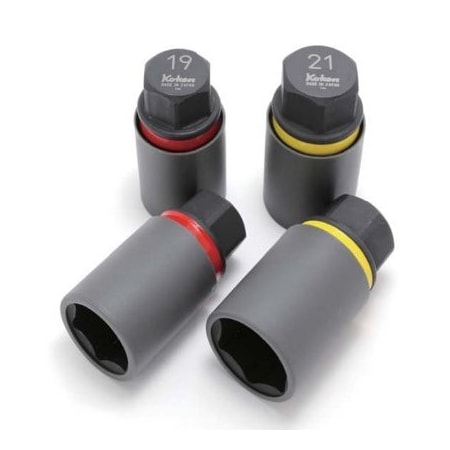 Ko-Ken Wheel Nut Adaptor Socket 21mm Extra Thin walled 55mm Color coded Protector 21 Hex Drive 280PM-21